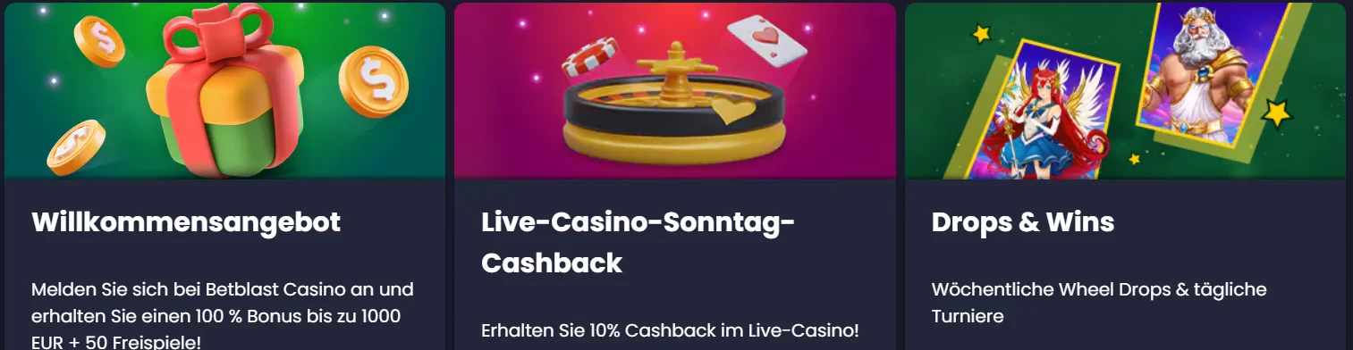 BetBlast Casino Boni und Aktionen