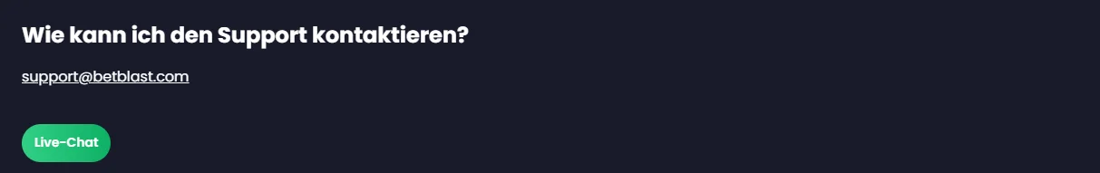 BetBlast Casino Kundenservice